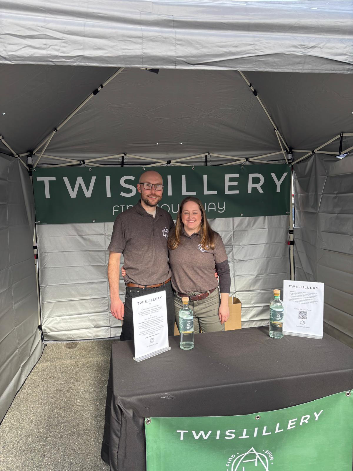 Dean and Lyndsay in the first market stall
